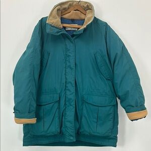 Vintage L.L. Bean Jacket Down Filled Winter Pockets Hood Outdoor Snow Coat Warm